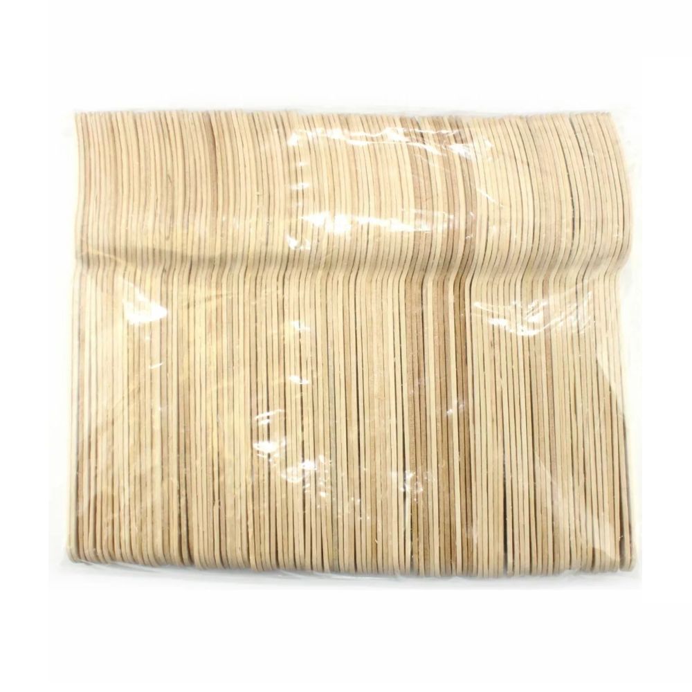 100 X Disposable Wooden Forks Cutlery Bulk Bamboo Party 160mm Fork-1
