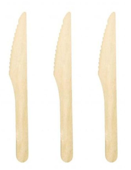 100 X Disposable Wooden Knives Cutlery Bulk Bamboo Party 165mm Knife-2